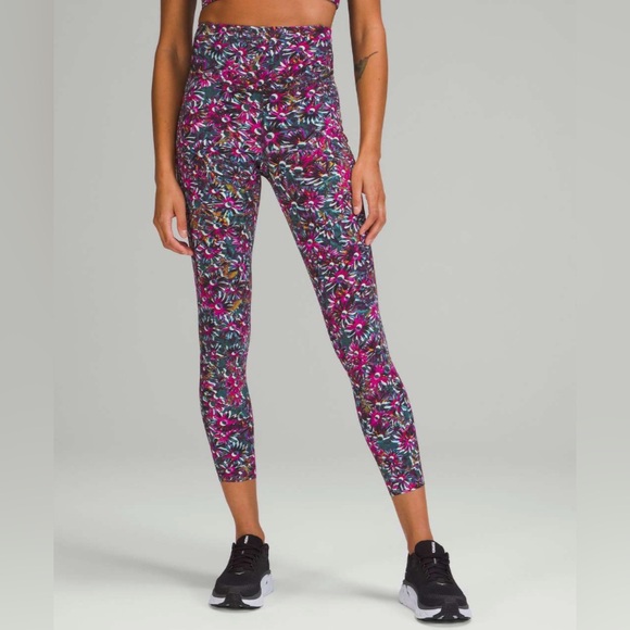 lululemon athletica Pants - Lululemon Base Pace High-Rise Running Tight 25" in Floral Electric Multi Size 14